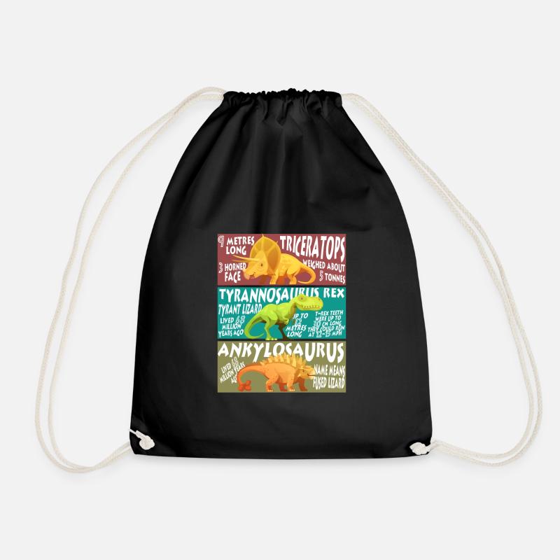 Dinosaurier Dino Saurier Tier Reptil Geschenk - Turnbeutel - Schwarz