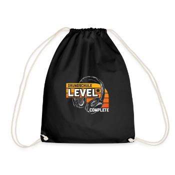 Grundschule Level Complete Gamer Junge - Turnbeutel - Schwarz - Vorne
