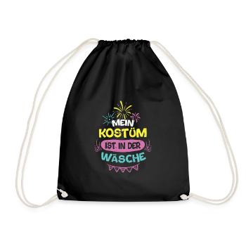 Mein Kostüm Ist In Der Wäsche Fasching Karneval - Turnbeutel - Schwarz - Vorne