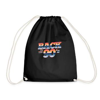 90s Outfit | Back to the 90s Retro - Drawstring Bag - black - Front