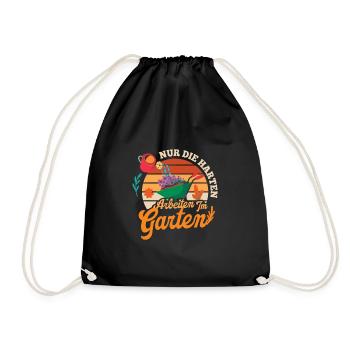 Nur Die Harten Arbeiten Im Garten Gärtner Outfit - Turnbeutel - Schwarz - Vorne