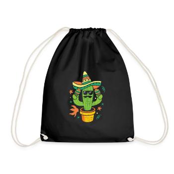 Jardin de cactus Sombrero mexicain - Sac de sport léger - noir - Devant