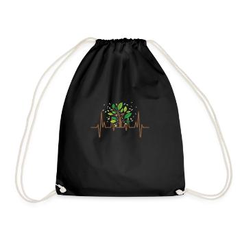 Heartbeat ECG Garden Gardener Outfit - Drawstring Bag - black - Front