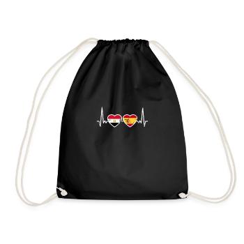 Ägypten Spanien Herzschlag Flagge Spanisch Ägypter - Turnbeutel - Schwarz - Vorne