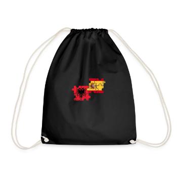 Albania Spain Vintage Flag Spanish Albanians - Drawstring Bag - black - Front