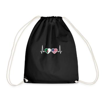 Albanie USA Heartbeat Flag Albanais - Sac de sport léger - noir - Devant
