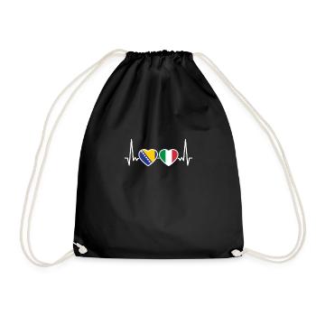 Bosnie Italie Heartbeat Flag Bosniaques - Sac de sport léger - noir - Devant