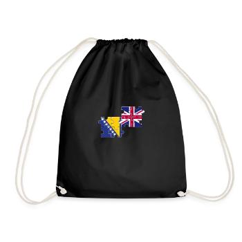 Bosnien UK Flagge Britisch Bosnisch - Turnbeutel - Schwarz - Vorne