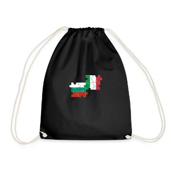 Bulgarien Italien Flagge Italienisch Bulgare - Turnbeutel - Schwarz - Vorne