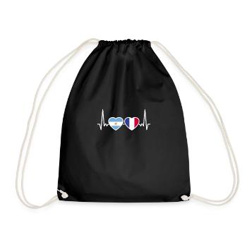 Argentine France Heartbeat Flag - Sac de sport léger - noir - Devant
