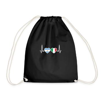 Argentine Italie Heartbeat Flag Argentine - Sac de sport léger - noir - Devant