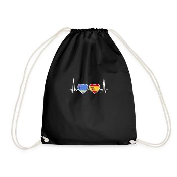 Aruba Espagne Vintage Heartbeat Flag Espagnol - Sac de sport léger - noir - Devant