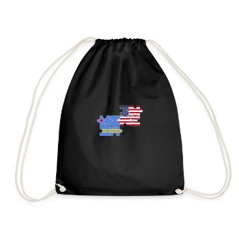 Aruba USA Flagge Amerikaner Arubaner - Turnbeutel - Schwarz - Vorne