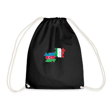 Azerbaïdjan Italie drapeau - Sac de sport léger - noir - Devant