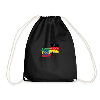 Ethiopia Germany Flag Ethiopian - Drawstring Bag - black - Front