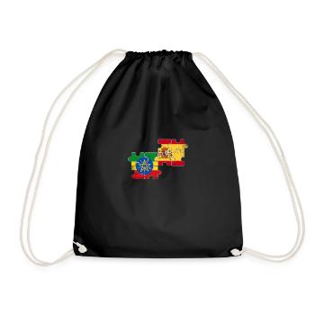 Ethiopia Spain Vintage Flag Ethiopian - Drawstring Bag - black - Front