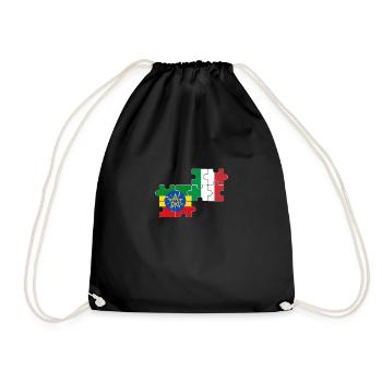 Ethiopia Italy Flag Ethiopia - Drawstring Bag - black - Front