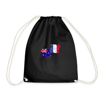 Australia France Flag Australian - Drawstring Bag - black - Front