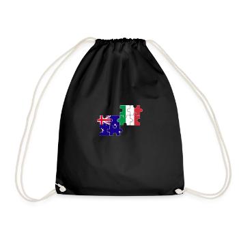 Australia Italy Flag Italian Australian - Drawstring Bag - black - Front