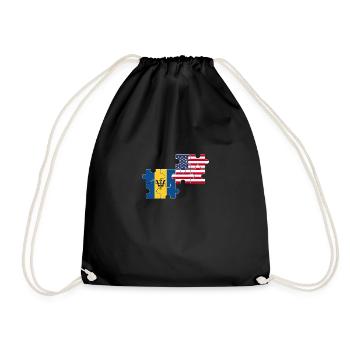 Barbados USA Flag American Barbados - Drawstring Bag - black - Front