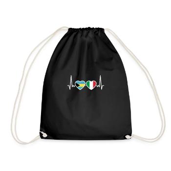 Bahamas Italie Heartbeat Flag Bahamas - Sac de sport léger - noir - Devant