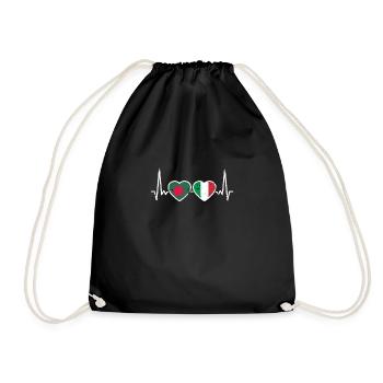 Bangladesh Italie Vintage Heartbeat Flag - Sac de sport léger - noir - Devant