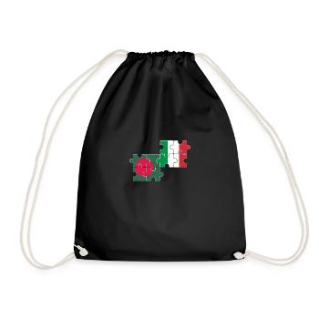 Bangladesh Italy Flag Bangladeshis - Drawstring Bag - black - Front