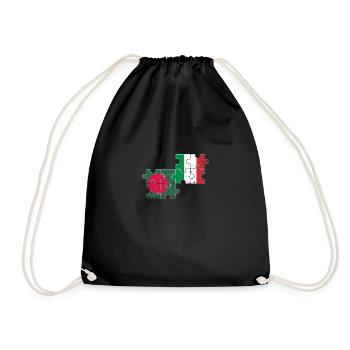 Bangladesh Italy Vintage Flag Bangladeshis - Drawstring Bag - black - Front