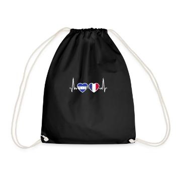 Honduras France Vintage Heartbeat Flag - Sac de sport léger - noir - Devant