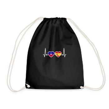 Haïti Espagne Heartbeat Drapeau Espagnols Haïtiens - Sac de sport léger - noir - Devant