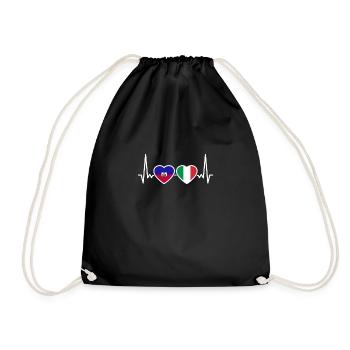 Haïti Italie drapeau de battement de cœur Haïtien - Sac de sport léger - noir - Devant