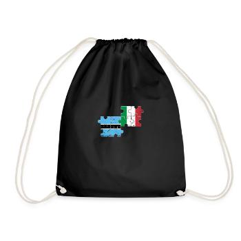 Botswana Italien Vintage Flagge Italienisch - Turnbeutel - Schwarz - Vorne