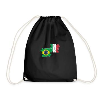 Brésil Italie Drapeau Italien Brésilien - Sac de sport léger - noir - Devant