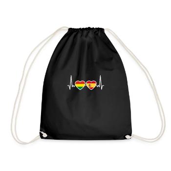Bolivie Espagne Heartbeat Drapeau Boliviens - Sac de sport léger - noir - Devant