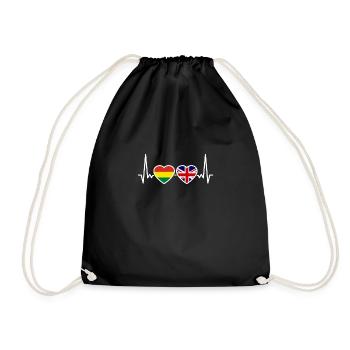 Bolivien UK Herzschlag Flagge Bolivianisch - Turnbeutel - Schwarz - Vorne