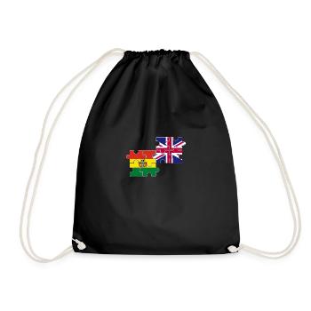 Bolivia UK Flag British Bolivian - Drawstring Bag - black - Front