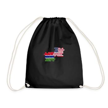 Gambia USA Flag American Gambian - Drawstring Bag - black - Front