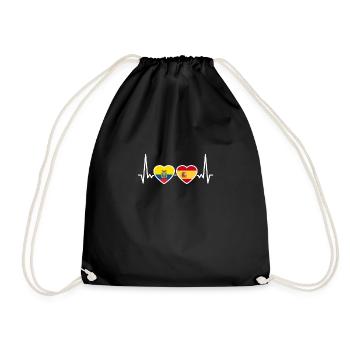 Équateur Espagne Heartbeat Flag Équatoriens - Sac de sport léger - noir - Devant