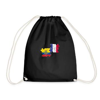 Equateur France Vintage Flag Équatorien - Sac de sport léger - noir - Devant