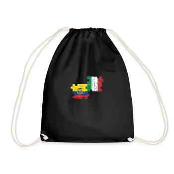 Equateur Italie Drapeau Vintage Équatorien - Sac de sport léger - noir - Devant