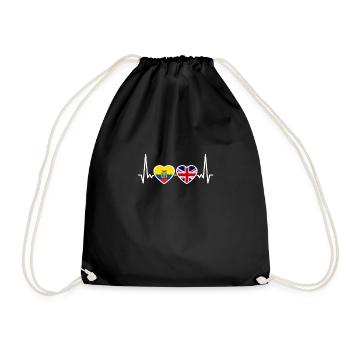 Équateur Royaume-Uni Heartbeat Flag Équatorien - Sac de sport léger - noir - Devant