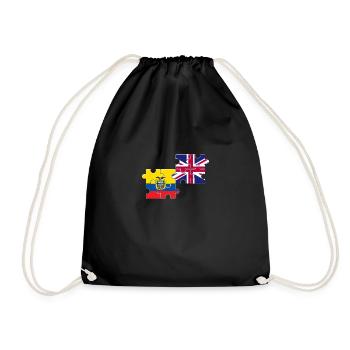 Ecuador UK Flag British Ecuadorian - Drawstring Bag - black - Front