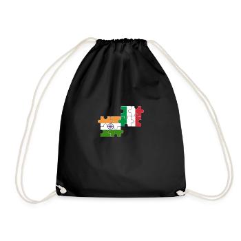 Inde Italie Drapeau Italien Indien - Sac de sport léger - noir - Devant