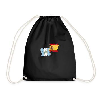 Guatemala Spain Flag Spanish Guatemalan - Drawstring Bag - black - Front