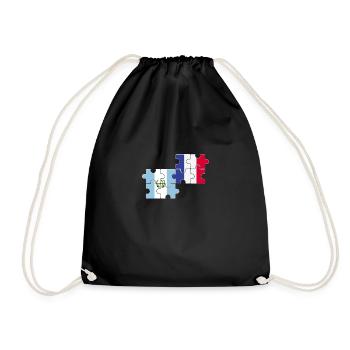 Guatemala France Flag Guatemala - Drawstring Bag - black - Front
