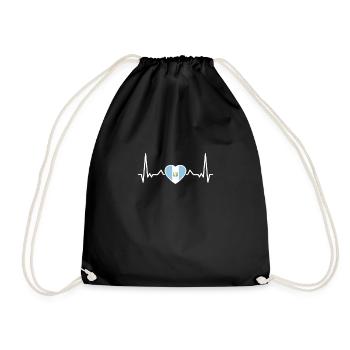 Battement de cœur du Guatemala Drapeau guatémaltèque - Sac de sport léger - noir - Devant