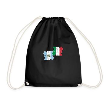 Guatemala Italy Flag Italian Guatemalan - Drawstring Bag - black - Front