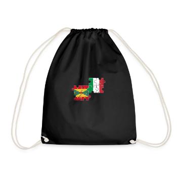 Grenada Italien Vintage Flagge Grenader - Turnbeutel - Schwarz - Vorne