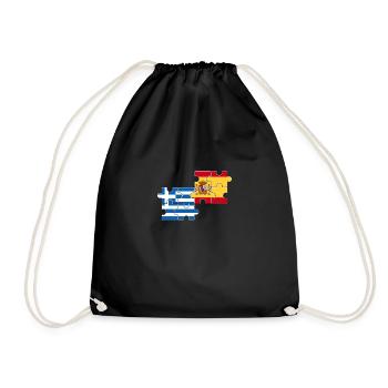 Grèce Espagne Drapeau Espagnol Grec - Sac de sport léger - noir - Devant