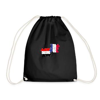 Yémen France Drapeau Français Yéménite - Sac de sport léger - noir - Devant